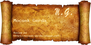 Mocsek Gerda névjegykártya